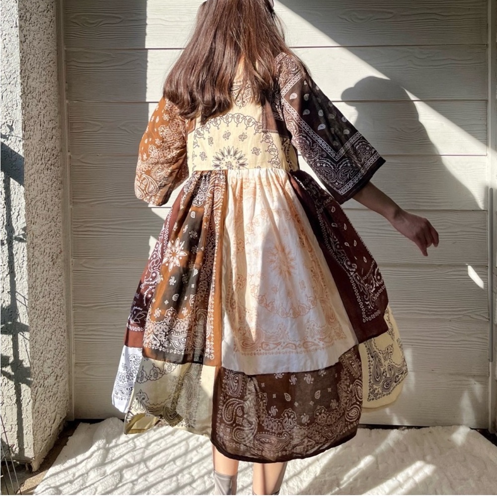 Handmade Earthy Bandana Dress - Picture 4 of 8